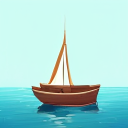 A wooden sailboat on turquoise water